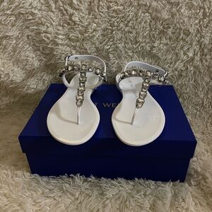 White Crystalized Stuart Weitzman Sandals
